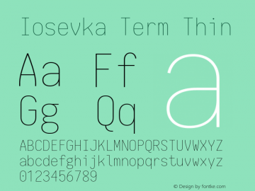 Iosevka Term Thin 1.13.2; ttfautohint (v1.6)图片样张