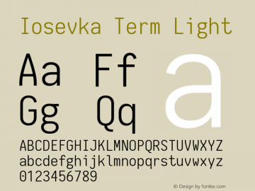 Iosevka Term Light 1.13.2; ttfautohint (v1.6)图片样张
