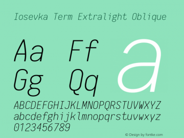 Iosevka Term Extralight Oblique 1.13.2; ttfautohint (v1.6)图片样张