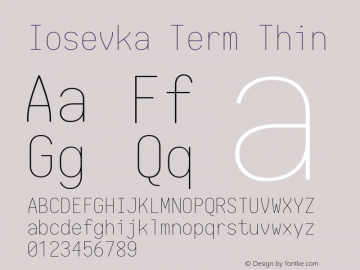 Iosevka Term Thin 1.13.2; ttfautohint (v1.6)图片样张