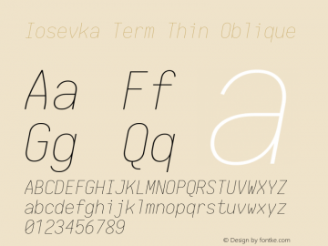 Iosevka Term Thin Oblique 1.13.2; ttfautohint (v1.6)图片样张