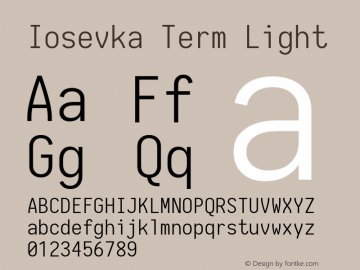 Iosevka Term Light 1.13.2; ttfautohint (v1.6)图片样张