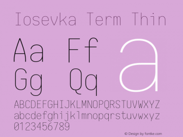 Iosevka Term Thin 1.13.2; ttfautohint (v1.6)图片样张