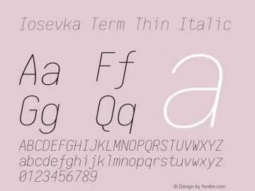 Iosevka Term Thin Italic 1.13.2; ttfautohint (v1.6)图片样张