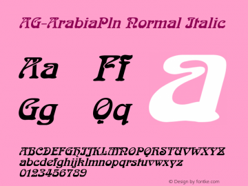 AG-ArabiaPln Normal Italic 1.0 Tue Oct 04 08:34:32 1994图片样张