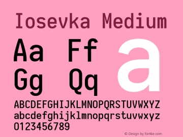 Iosevka Medium 1.13.2; ttfautohint (v1.6) Font Sample