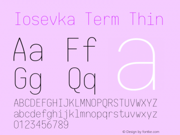 Iosevka Term Thin 1.13.2; ttfautohint (v1.6)图片样张