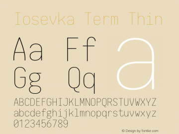 Iosevka Term Thin 1.13.2; ttfautohint (v1.6)图片样张