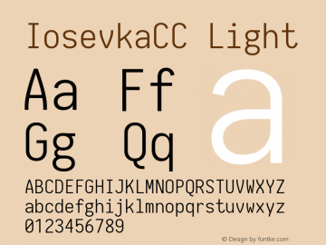 IosevkaCC Light 1.13.2; ttfautohint (v1.6) Font Sample
