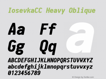 IosevkaCC Heavy Oblique 1.13.2; ttfautohint (v1.6) Font Sample