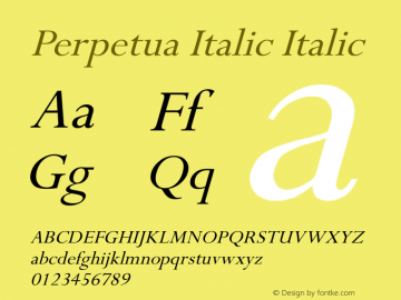 Perpetua Italic 图片样张
