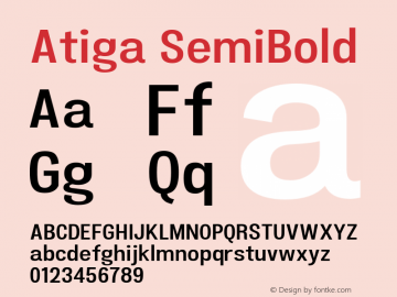 Atiga-SemiBold Version 1.100图片样张