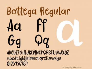 Bottega Version 1.0 Font Sample