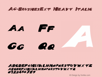 AG-BrushesExt Heavy Italic 1.0 Wed Sep 14 11:41:29 1994图片样张