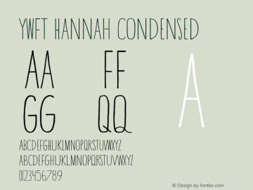 Hannah Condensed Version 1.000;PS 001.000;hotconv 1.0.88;makeotf.lib2.5.64775 Font Sample