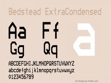 Bedstead Extra Condensed Version 001.003 Font Sample