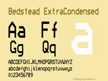 Bedstead Extra Condensed Version 001.003 Font Sample