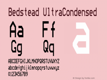 Bedstead Ultra Condensed Version 001.003 Font Sample