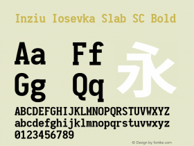 Inziu Iosevka Slab SC Bold Version 1.13.2 Font Sample