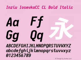 Inziu IosevkaCC CL Bold Italic Version 1.13.2图片样张