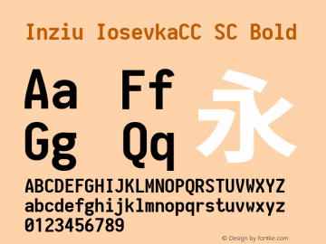 Inziu IosevkaCC SC Bold Version 1.13.2 Font Sample