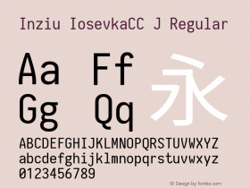 Inziu IosevkaCC J Version 1.13.2 Font Sample