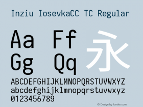 Inziu IosevkaCC TC Version 1.13.2 Font Sample