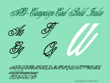 AG-CampaignCnd Bold Italic 1.0 Sun Oct 02 19:52:17 1994图片样张