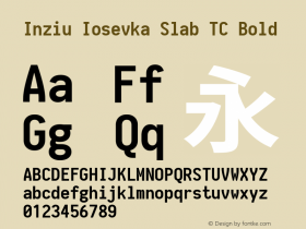 Inziu Iosevka Slab TC Bold Version 1.13.2图片样张