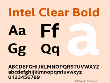 Intel Clear Bold Version 2.100 Font Sample