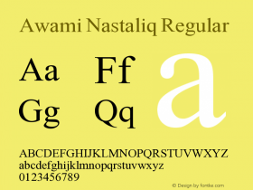 Awami Nastaliq Version 1.000 Font Sample