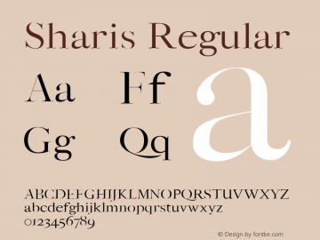 Sharis Regular Version 1.0 Font Sample