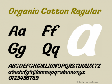 OrganicCotton Version 1.001 Font Sample