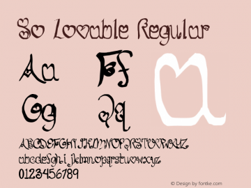 So Lovable Version 1.000 Font Sample