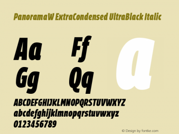 PanoramaW ExtraCondensed Black Bold Italic Version 1.001;PS 1.1;hotconv 1.0.72;makeotf.lib2.5.5900; ttfautohint (v0.92) -l 8 -r 50 -G 200 -x 14 -w 