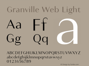 GranvilleWeb-Light Version 1.002;PS 1.2;hotconv 1.0.72;makeotf.lib2.5.5900 Font Sample