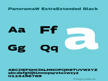 PanoramaW ExtraExtended Black Regular Version 1.001;PS 1.1;hotconv 1.0.72;makeotf.lib2.5.5900; ttfautohint (v0.92) -l 8 -r 50 -G 200 -x 14 -w 