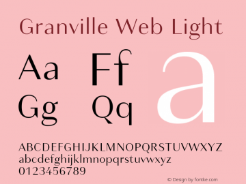 GranvilleWeb-Light Version 1.002;PS 1.2;hotconv 1.0.72;makeotf.lib2.5.5900图片样张