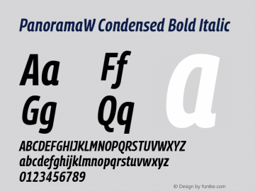 PanoramaW Condensed Bold Italic Version 1.001;PS 1.1;hotconv 1.0.72;makeotf.lib2.5.5900; ttfautohint (v0.92) -l 8 -r 50 -G 200 -x 14 -w 