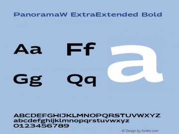PanoramaW ExtraExtended Bold Version 1.001;PS 1.1;hotconv 1.0.72;makeotf.lib2.5.5900; ttfautohint (v0.92) -l 8 -r 50 -G 200 -x 14 -w 