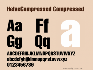 HelveCompressed Compressed:001.000 001.000 Font Sample