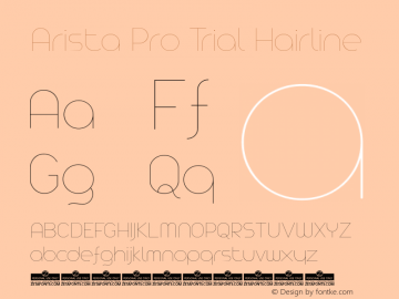 Arista Pro Trial Hairline Version 1.000图片样张