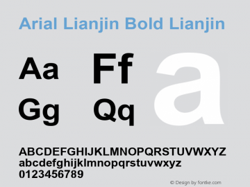 Arial Bold Lianjin Version 3.00图片样张