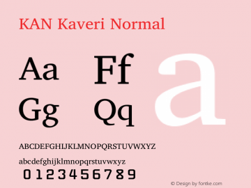 KAN Kaveri Normal 1.0 Wed May 17 15:30:32 1995 Font Sample