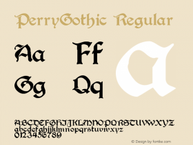 PerryGothic Regular Altsys Fontographer 3.5  10/1/92 Font Sample