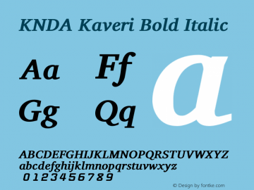 KNDA Kaveri Bold Italic Version 0.101; dev c39526M图片样张