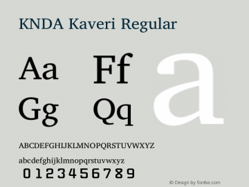 KNDA Kaveri Version 0.101; dev c39526M Font Sample