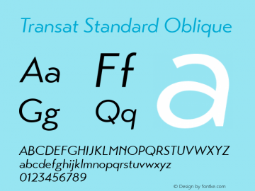 Transat Standard Oblique Version 1.1图片样张