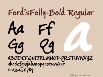 Ford's Folly  Bold Version 1.00 Font Sample