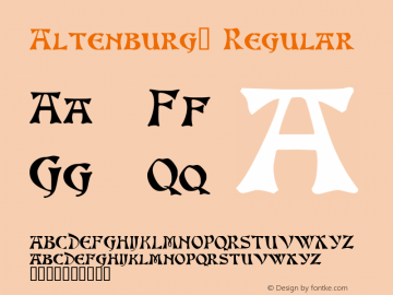 Altenburg™ Regular Altsys Fontographer 4.0.3 10/2/96 Font Sample